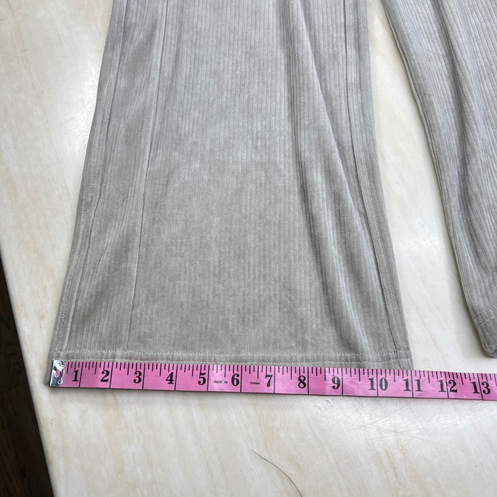 Lululemon Corduroy Wide Leg Pants Grey Beige High Rise Ribbed Trousers Size 4 - Picture 13 of 14
